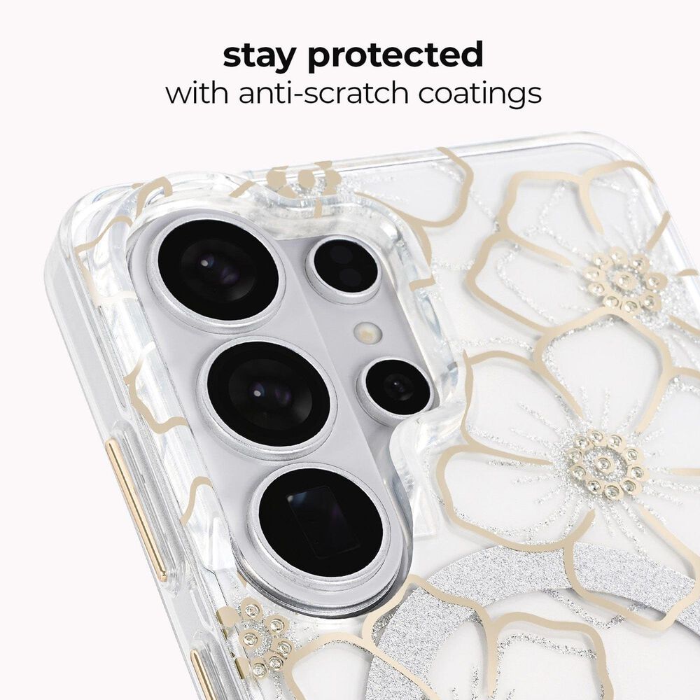 Case-Mate Floral Gems Case with Magnet for Samsung Galaxy S26 in Gold, , large