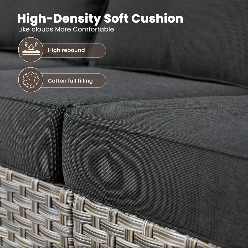 HOMLUX 5-Piece Outdoor Furniture Set in Black, , large