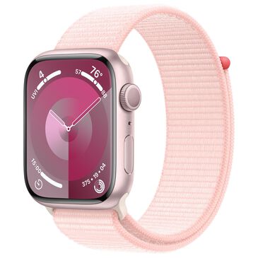 Apple Watch Series 9 GPS 45mm Pink Aluminum Case with Light Pink Sport Loop, , large