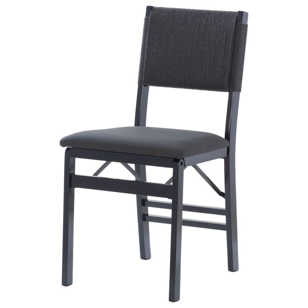 Linon Home Decor Norway Folding Chair in Black, , large