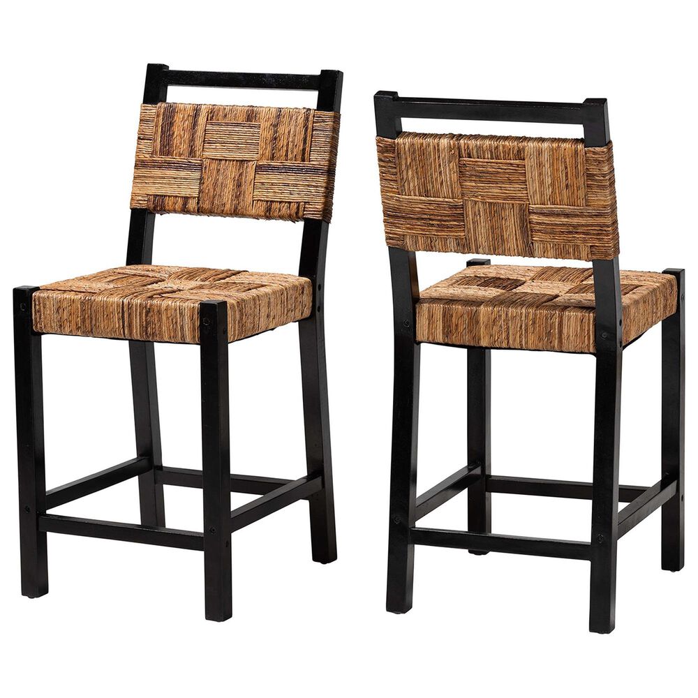 Baxton Studio Raniya Counter Stool in Natural Brown and Black (Set of 2), , large