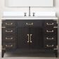Lexora Home Laurel 48" Single Bathroom Vanity in Black Oak with White Quartz Top and Rectangular Sink, , large