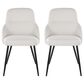 Lumisource York Side Chair with White Upholstered in Black (Set of 2), , large