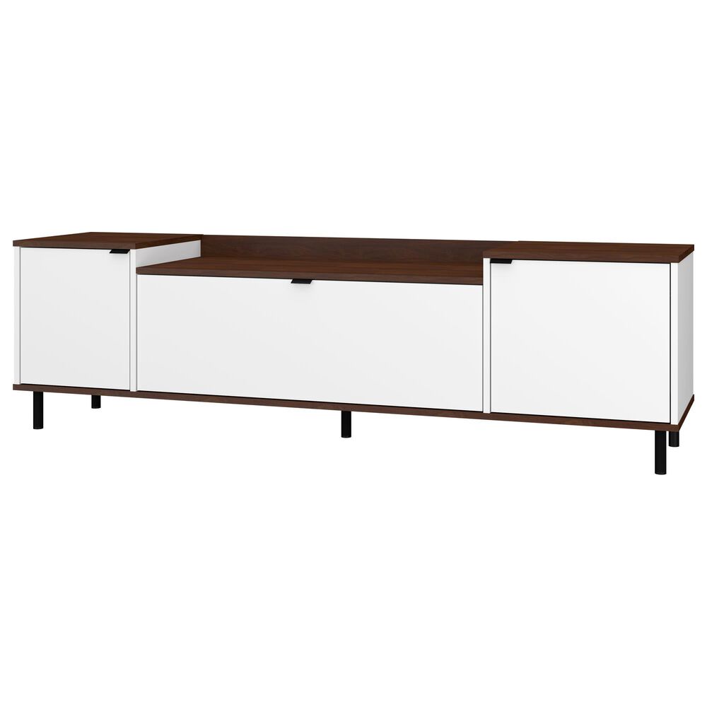 Dayton Mosholu 66" TV Stand in White and Nut Brown, , large