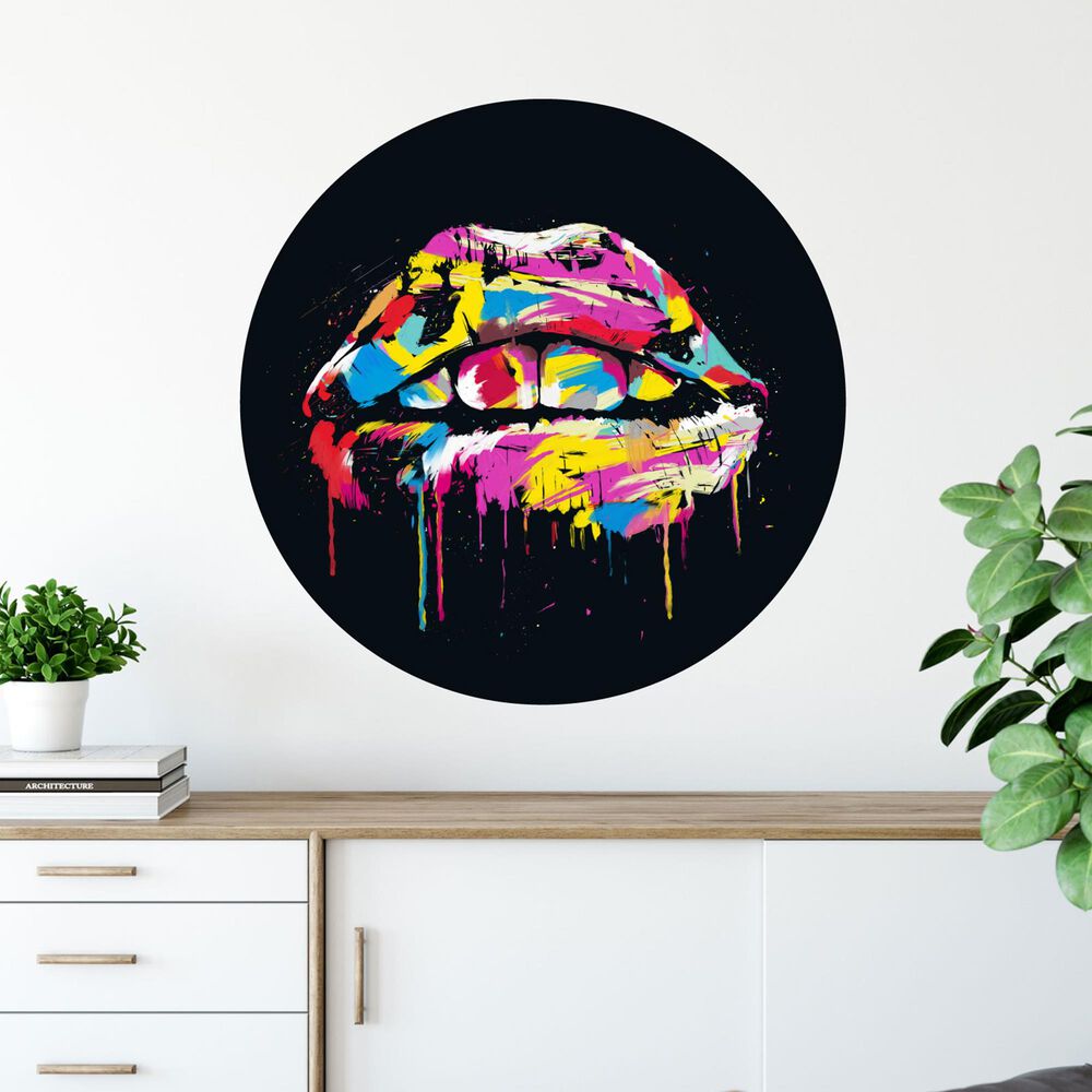 Courtside Market Colorful lips 30" x 30" Art Decal, , large