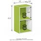 HOMLUX 2-Tier Open Shelf Bookcase in Green and White, , large