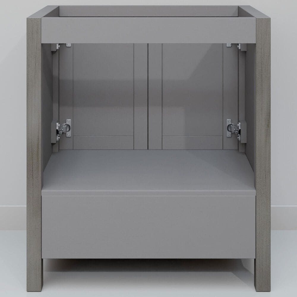 Lexora Home Jacques 30" Single Bathroom Vanity in Distressed Grey with 2 cm White Quartz Top and Rectangular Sink, , large