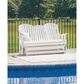 Ashley Hyland Wave Patio Glider Loveseat in White, , large