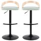 LumiSource Grotto Swivel Barstool with Light Green Fabric Upholstery in Black and Natural (Set of 2), , large