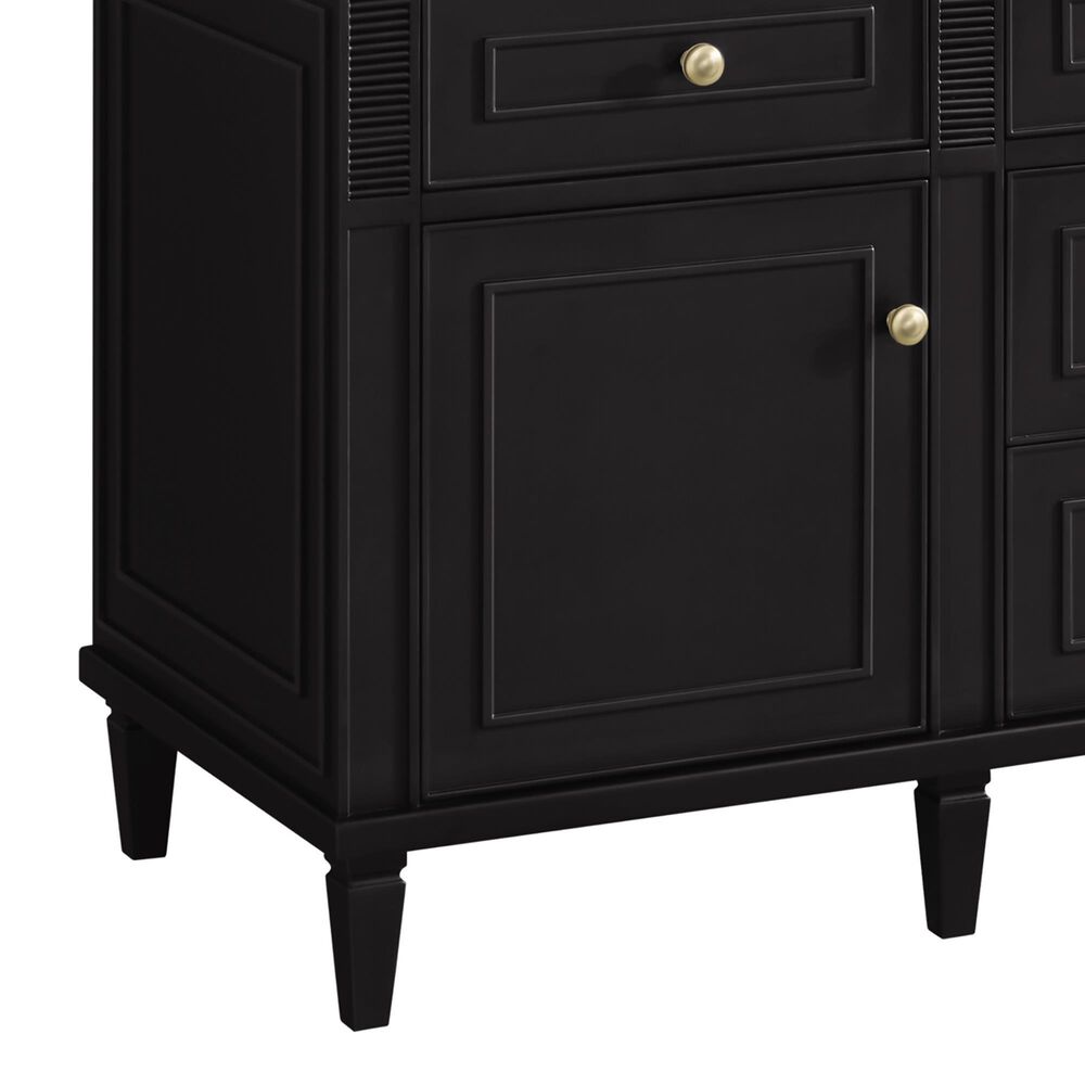James Martin Vanities Lorelai 60&quot; Double Vanity in Black Onyx with 3 cm Carrara White Marble Top, , large