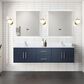 Lexora Home Geneva 72" Double Bathroom Vanity in Navy Blue with 2 cm White Cultured Marble Top and Rectangular Sinks, , large
