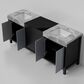 Lexora Home Zilara 80" Double Bathroom Vanity in Black and Grey with 11 cm Castle Grey Marble Top and Rectangular Sinks, , large