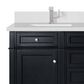 James Martin Vanities Brittany 60" Double Bathroom Vanity in Black Onyx with 3 cm White Zeus Quartz Top and Rectangular Sinks, , large