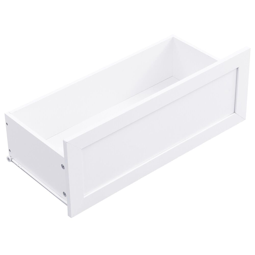 HOMLUX 6-Hook Hall Tree with Wood Grain Bench in White, , large