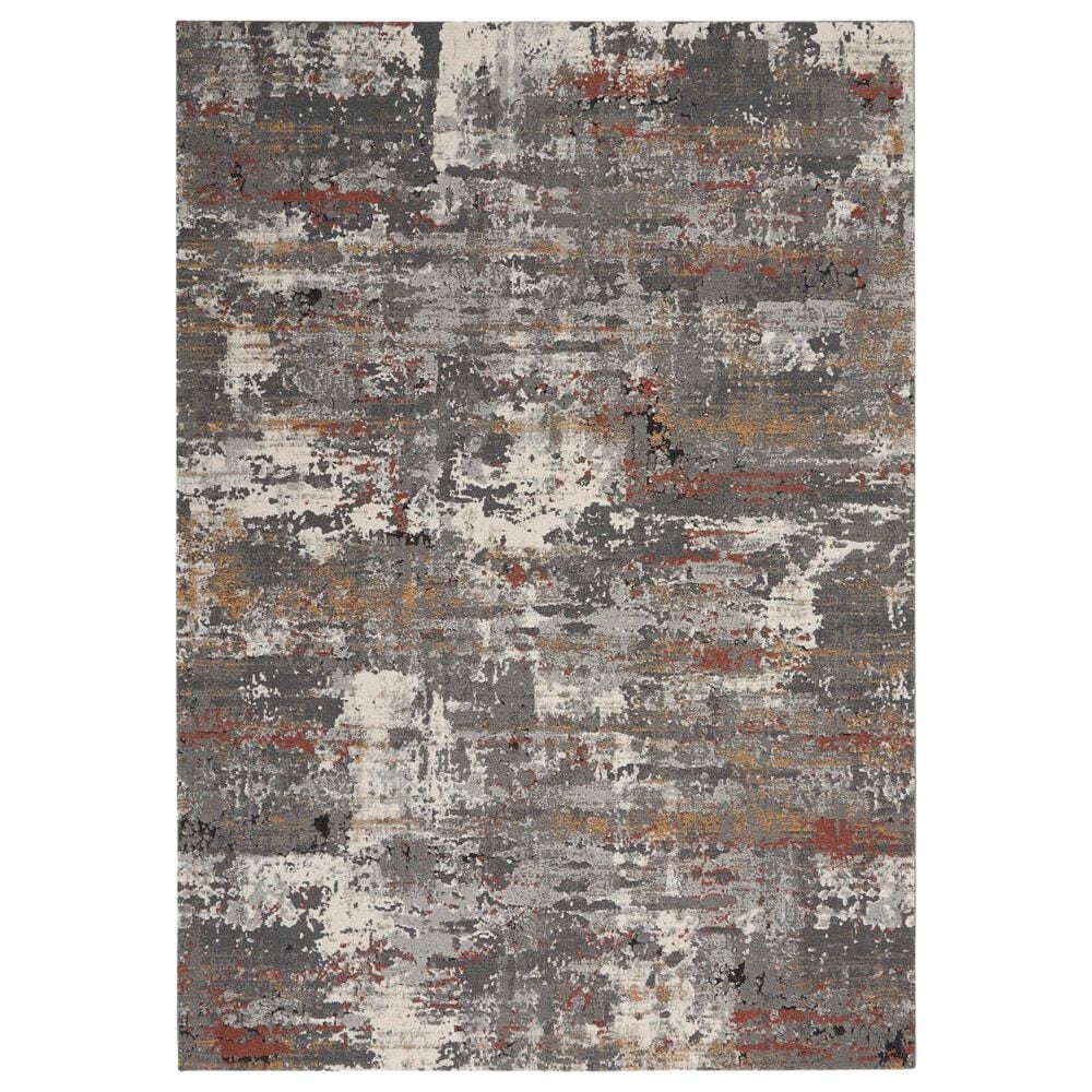 Nourison Tangra TNR02 4" x 6" Grey and Multicolor Area Rug, , large