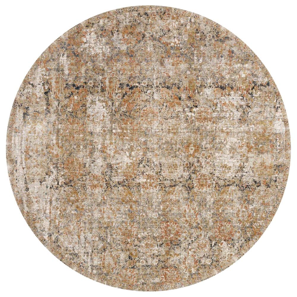 Loloi Theia THE-02 7"10" Round Taupe and Gold, , large