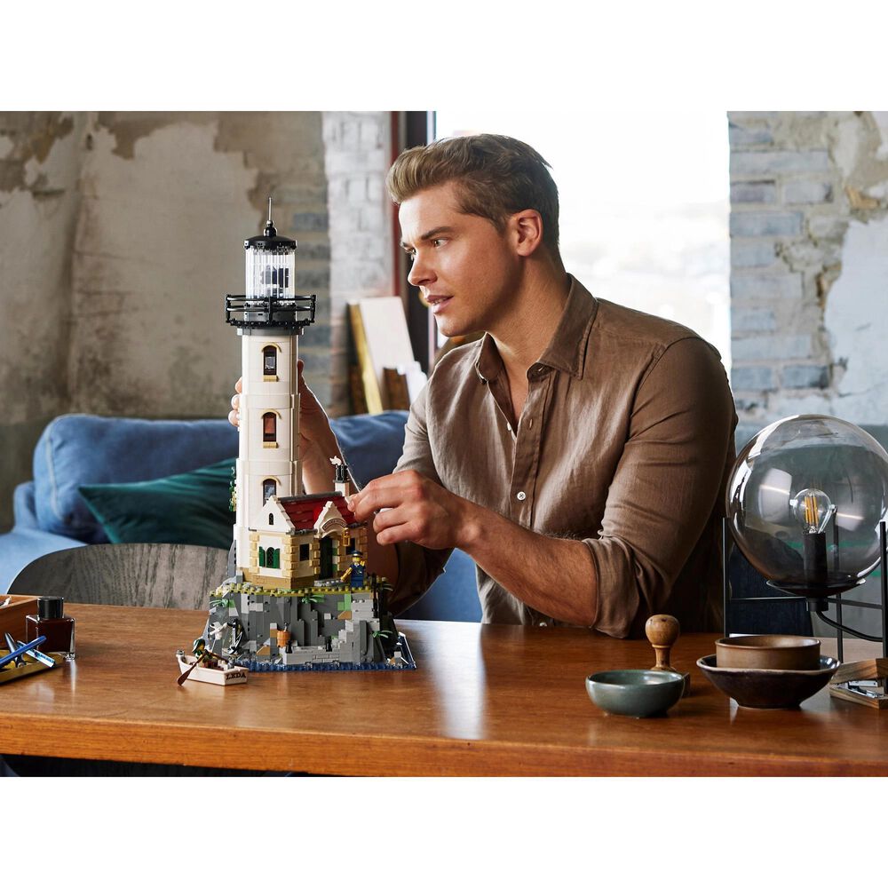 LEGO Ideas Motorized Lighthouse Building Set, , large