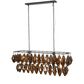 Four Hands Adeline 52" Rectangular Chandelier in Amber Glass and Antiqued Iron, , large