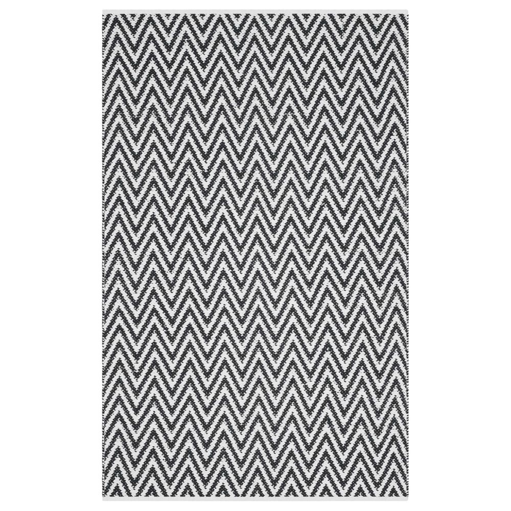 Safavieh Montauk MTK812 4' x 6' Black and Ivory Area Rug, , large