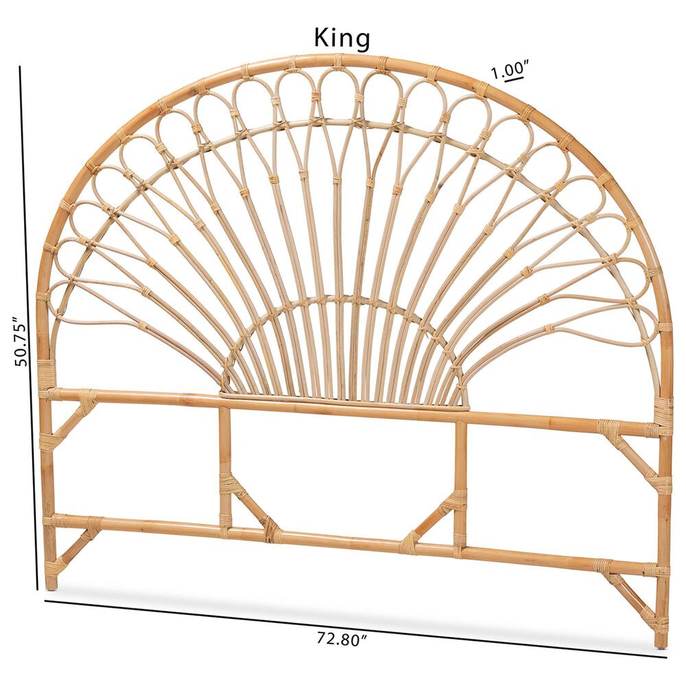 Baxton Studio Devereaux King Headboard in Natural Brown, , large