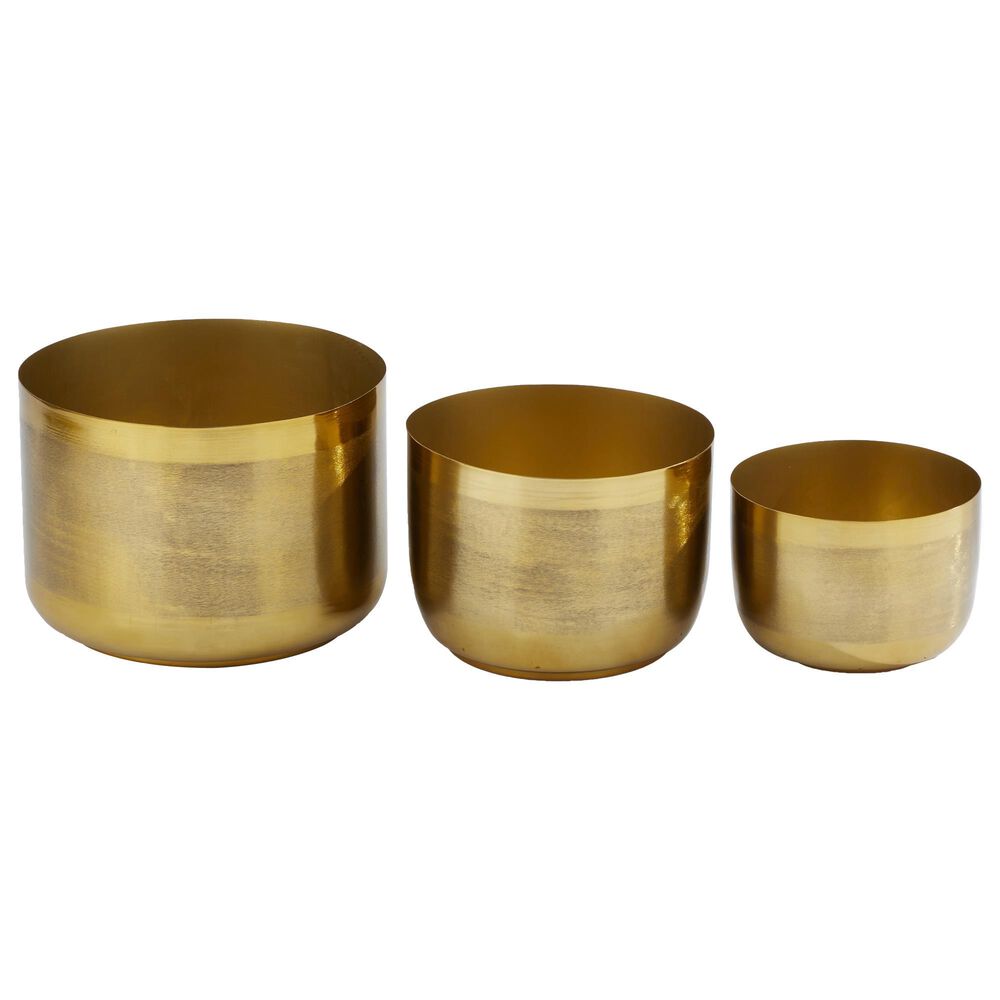 Maple and Jade 12" x 9" Planter in Gold (Set of 3), , large