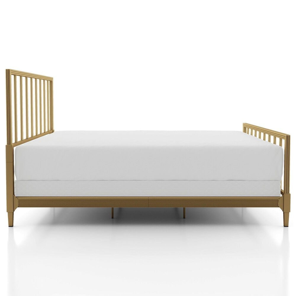 Furniture of America Blair King Slat Bed in Gold, , large