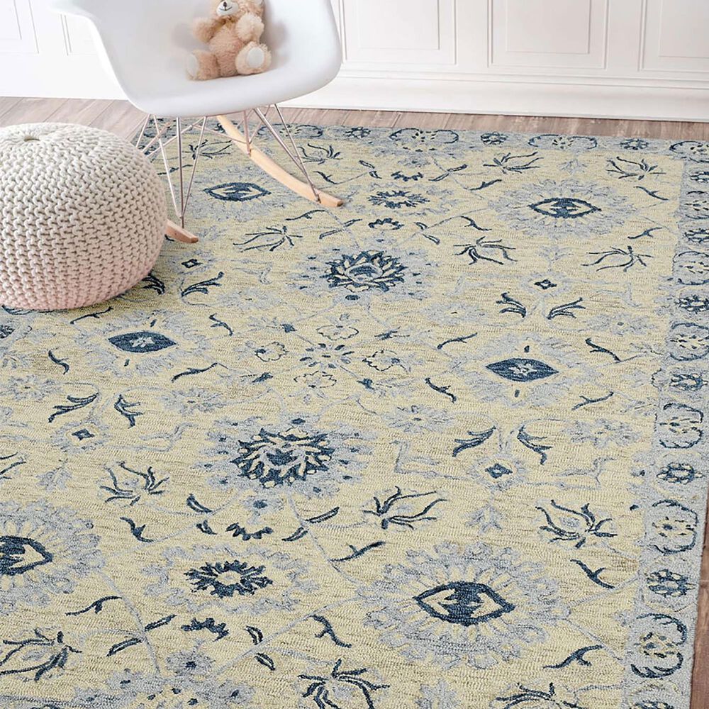 Amer Rugs Romania 8&#39; x 10&#39; Light Blue Area Rug, , large