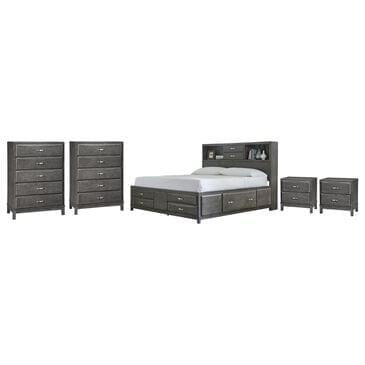 Ashley Caitbrook 5-Piece Queen Storage Bed Set in Gray, , large