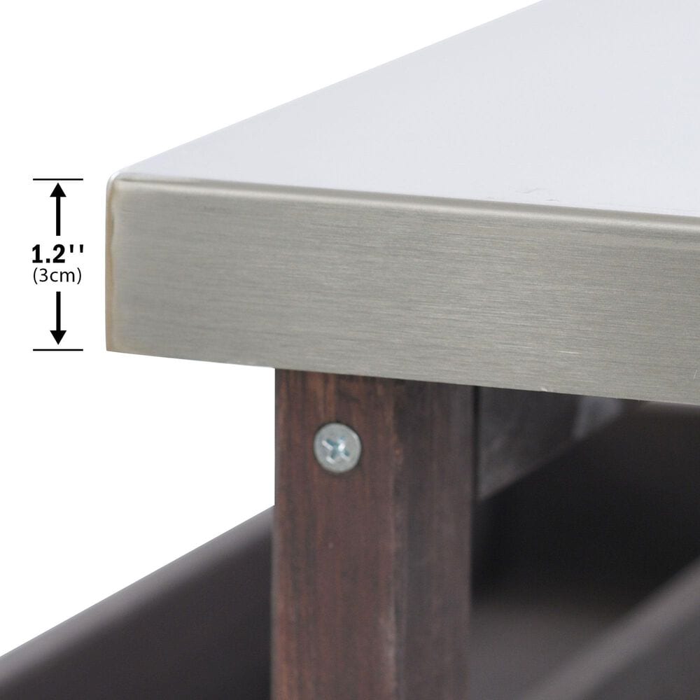 HOMLUX 50" Outdoor Kitchen Island in Dark Brown and Stainless Steel, , large