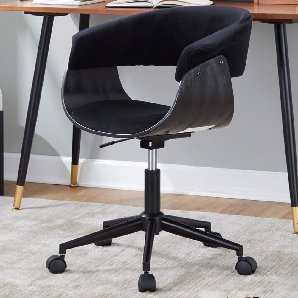 Lumisource Vintage Mod Office Chair in Black, , large