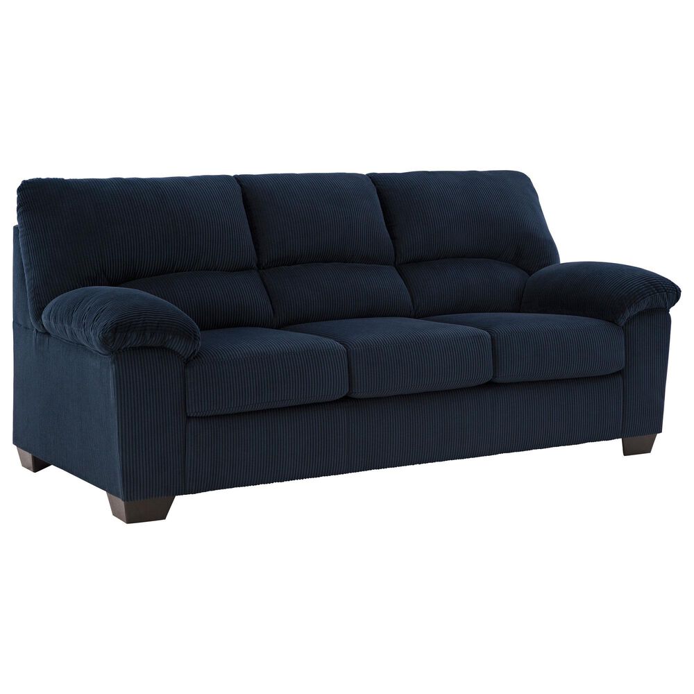 Ashley SimpleJoy Stationary Sofa in Navy, , large