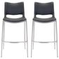 Zuo Modern Ace Bar Chair in Black and Silver (Set of 2), , large