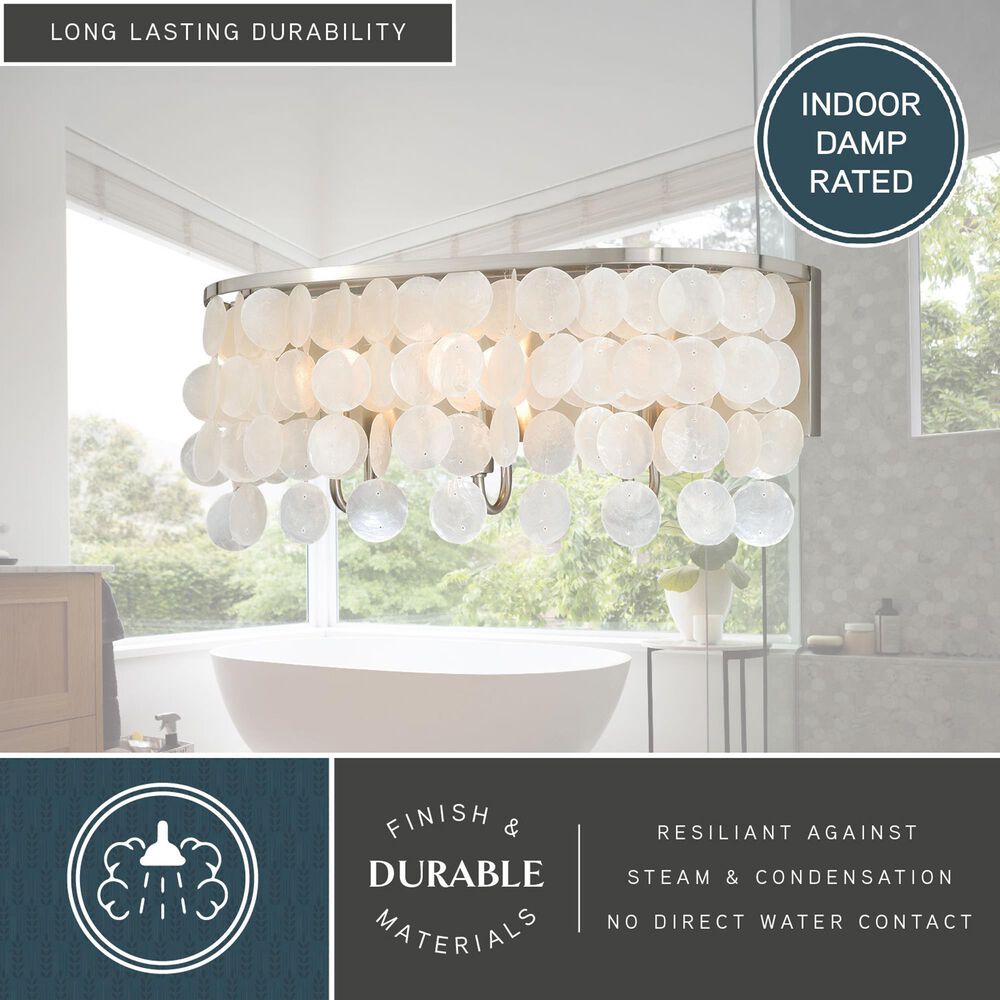 Vaxcel Elsa 3-Light Capiz Shell Bathroom Vanity in Satin Nickel, , large