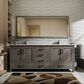 Lexora Home Jacques 72" Double Bathroom Vanity in Distressed Grey with 2 cm White Carrara Marble Top and Rectangular Sinks, , large