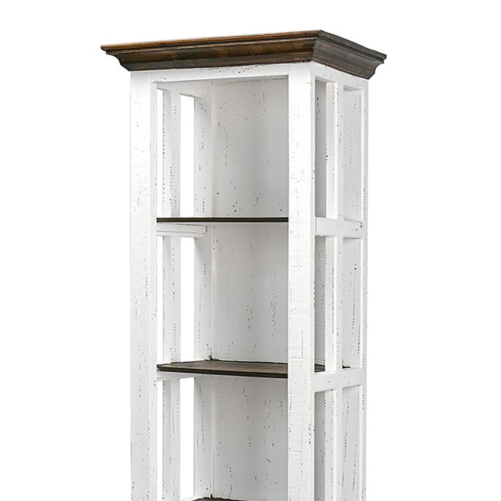 Rustic Imports Verona Narrow Bookcase in Aged White and Tobacco, , large