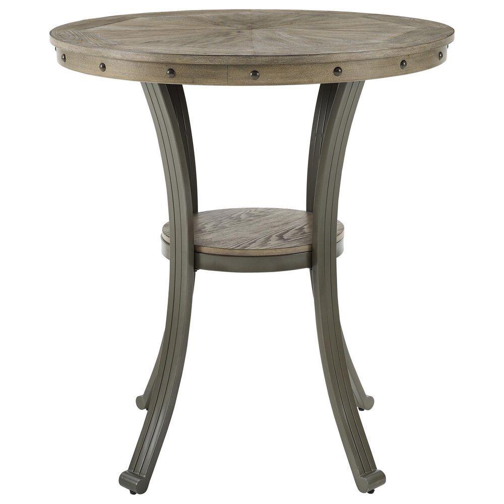 Linon Home Decor Franklin Bar Height Pub Table in Pewter and Grey Wash - Table Only, , large