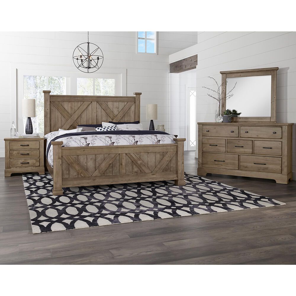 Viceray Collections Cool Rustic 7-Drawer Dresser with Mirror in Stone Grey, , large