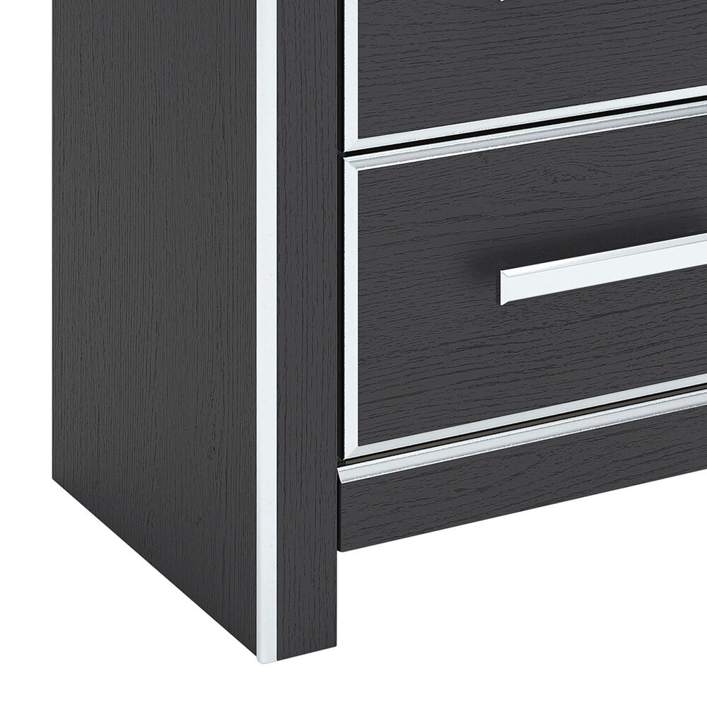 Ashley Zuraleus 2-Drawer Night Stand in Matte Black and Chrome, , large