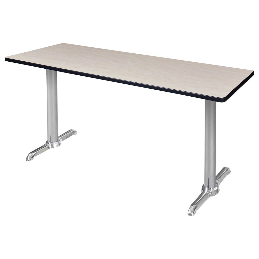 Regency Global Sourcing Via 66" x 24" Training Table in Maple/Chrome, , large