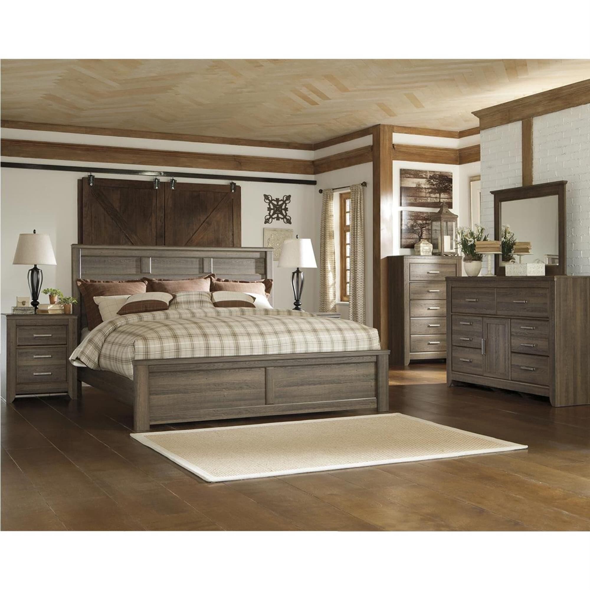 Ashley Juararo Dresser and Mirror in Dark Brown