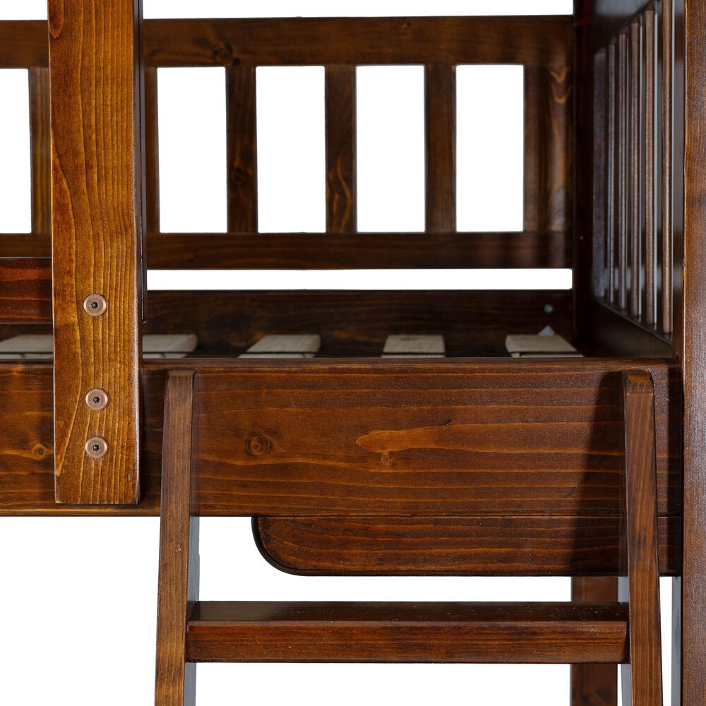 Linon Home Decor Levi Twin Workstation Loft Bed with Desk in Espresso, , large