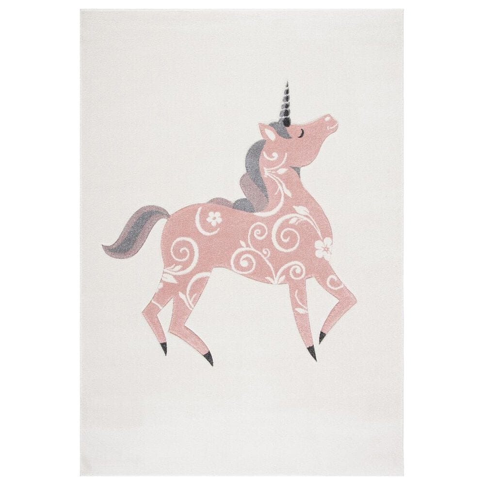 Safavieh Carousel CRK163 8" x 10" Ivory and Pink Kids  Area Rug, , large