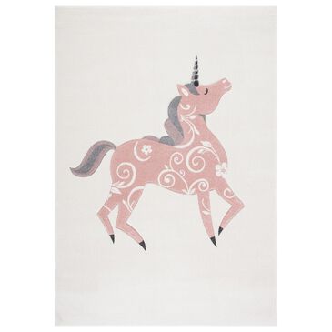 Safavieh Carousel CRK163 8" x 10" Ivory and Pink Kids  Area Rug, , large
