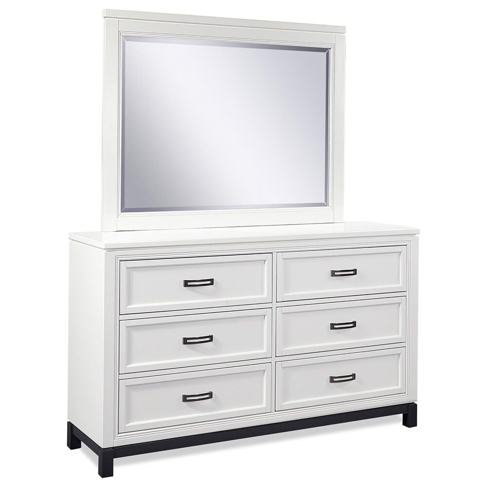 Riva Ridge Hyde Park 6-Drawer Dress and Mirror in White, , large