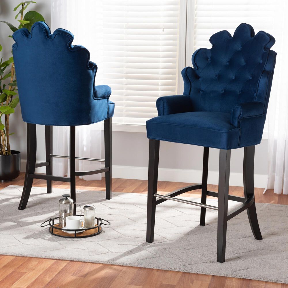 Baxton Studio Chloe Bar Stool in Dark Brown (Set of 2), , large