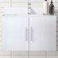 Lexora Home Geneva 30" Single Bathroom Vanity in Glossy White with 2 cm White Quartz Top and Rectangular Sink, , large