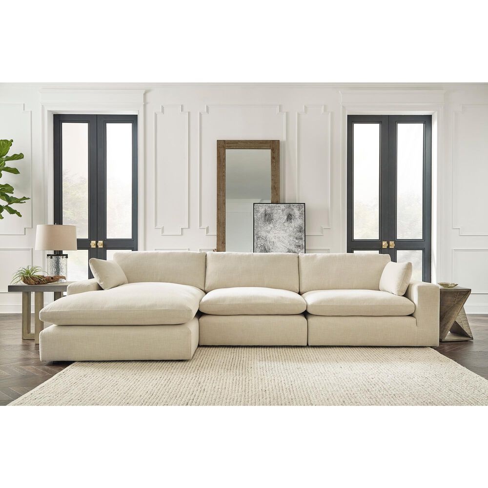 Ashley Elyza 3-Piece Left Facing Sectional with Chaise in Linen, , large