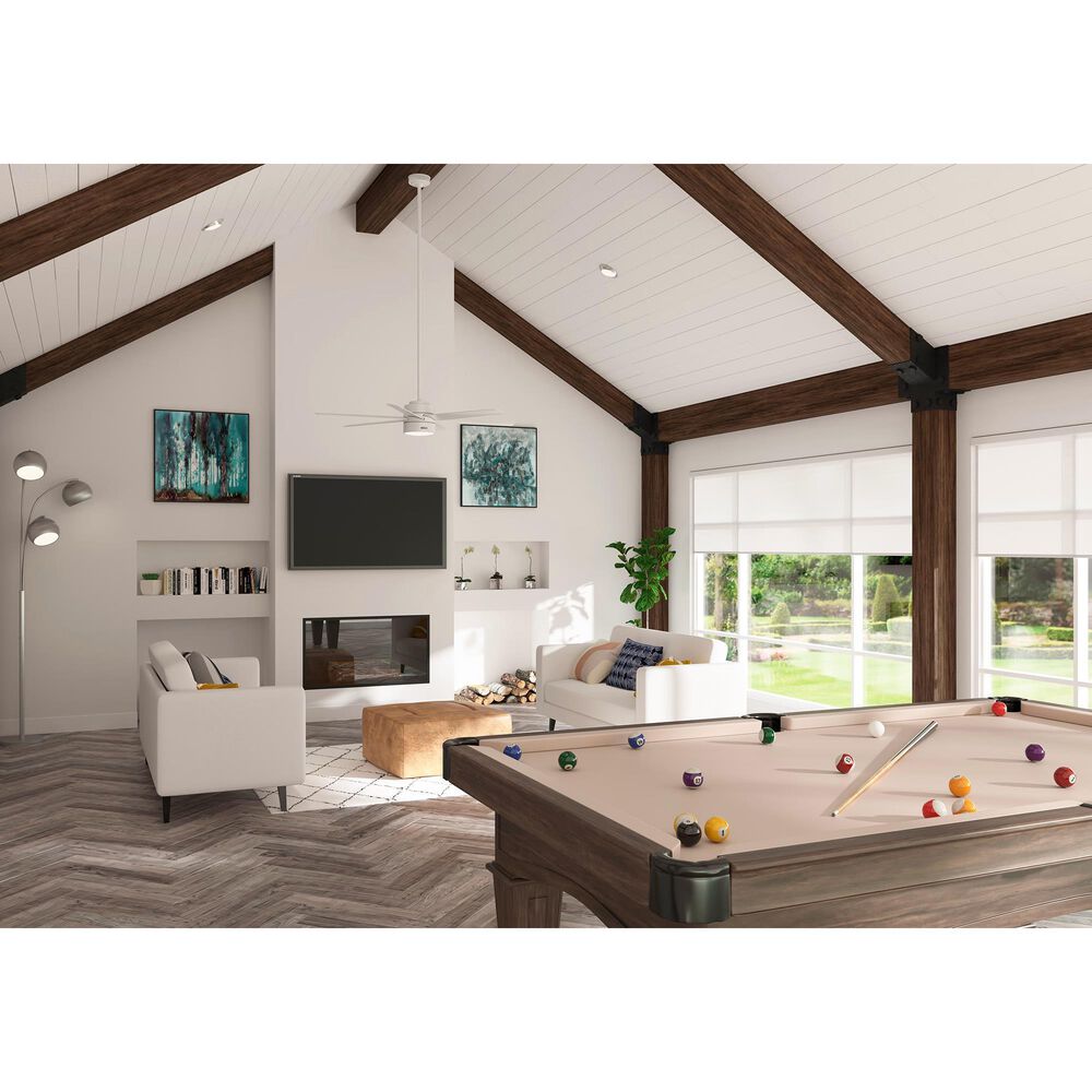 Hunter Solaria 72&quot; Outdoor Ceiling Fan with LED Light in Fresh White, , large