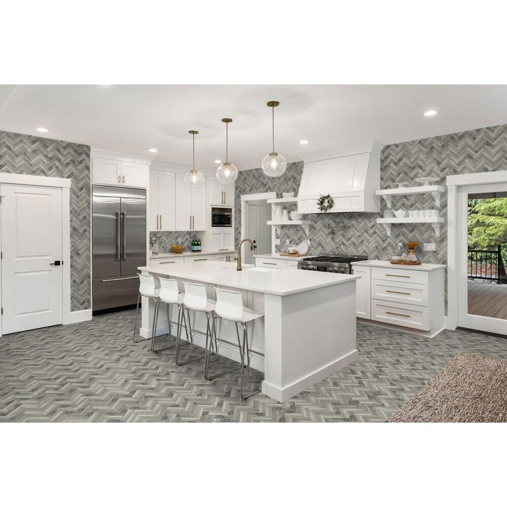 Emser Echo Gray 11&quot; x 13&quot; Glass Mosaic Sheet, , large