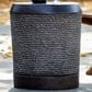 Hearth and Haven Outdoor Side Table with Braided Cord Design and Vintage Trim in Dark Brown, , large